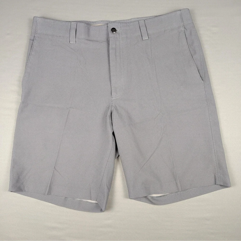 Callaway Golf Shorts Mens 36 Gray Micro Check Stretch Performance Flat Front